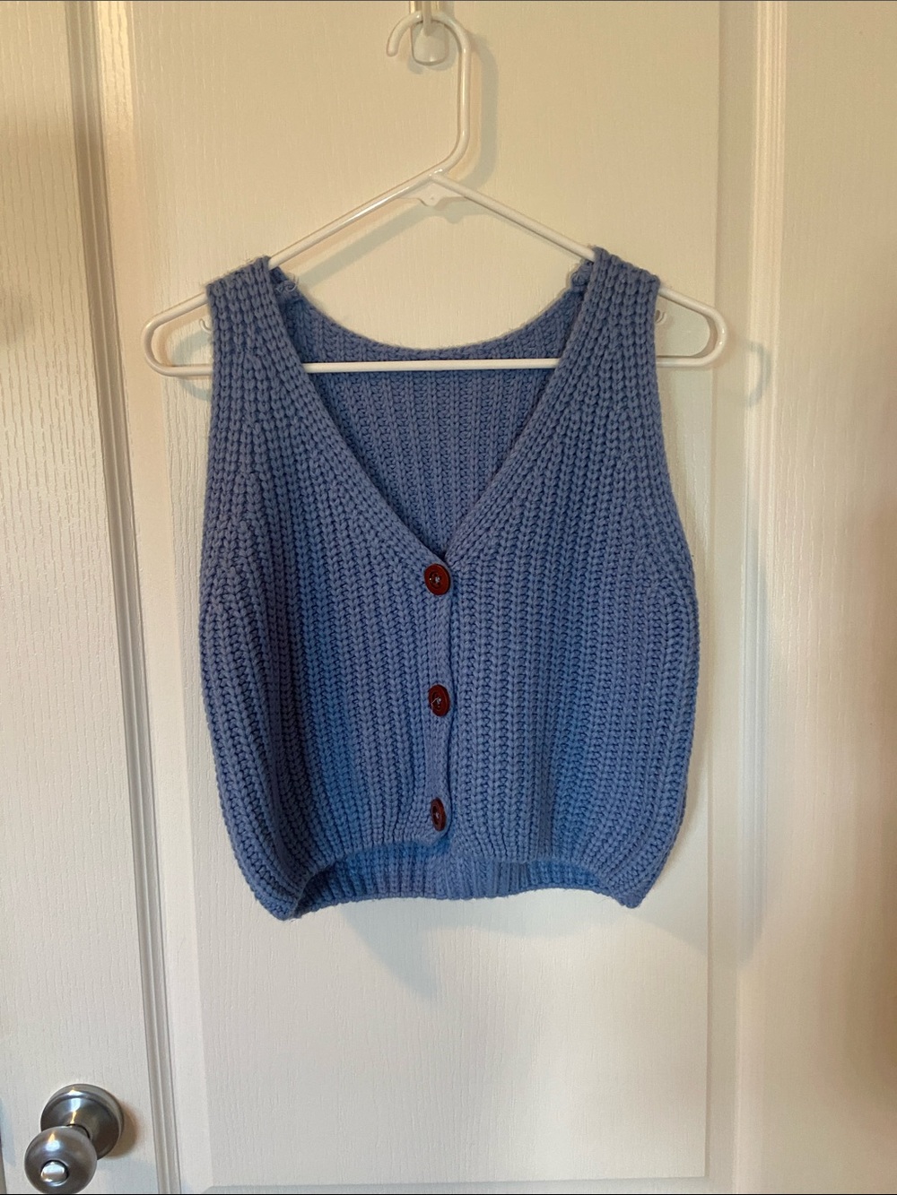 Blue Buttoned-Up Sweater Vest